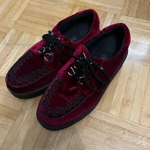 Burgundy Velvet Viva Mondo Creepers